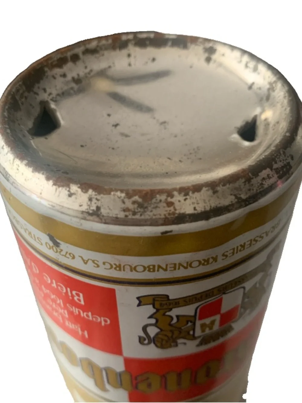 Vintage Beer Can Kronenbourg Biere d'Alsace Pull Tab Empty France Aluminum Can